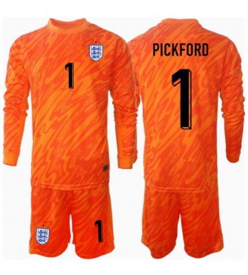 England Jordan Pickford #1 Målvakt Hemmakläder Barn EM 2024 Långärmad (+ Korta byxor)